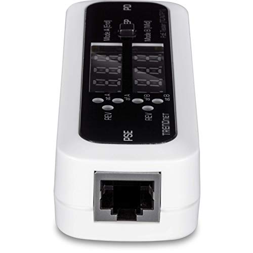 Image of TRENDnet Inline PoE Tester, TC-NTP1, Tests 4PPoE, PoE+, PoE & Passive PoE Technology, Wattage, Voltage, Amperage, Polarity, LED Display, Battery-Free, Troubleshoot PoE Issues, IEEE 802.3af /at /bt