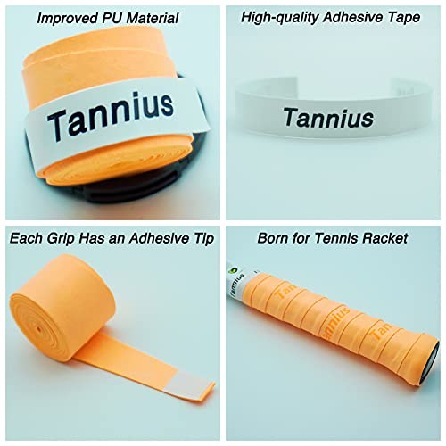 image for Tannius Tennis Racket Grip Tape, 9 Pack Dry Feel Tennis Grips, Absorbe