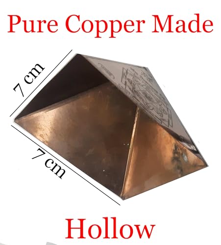 Image of Copper Vastu Pyramid Hollow Vastu Dosh Nivaran 4 side Yantra Vastu protection Yantram Pure Copper Pyramid, Vastu Dosh Nivaran Yantra, Sri Yantra, Saraswati Yantra, Raksha kavach Yantra, Size 7x7 cm