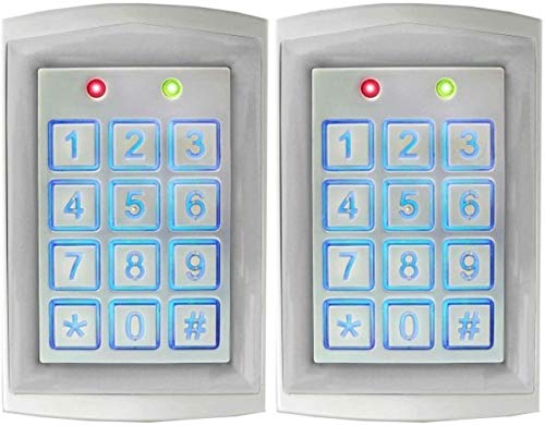 Seco-Larm SK-1323-SDQ Pack of 2 Enforcer Sealed Housing Weatherproof Stand-Alone Digital Access Keypads; 12-24 VAC/VDC Operation; 2 Multi-Colored Status LEDs; Backlit Keys