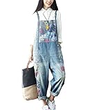 Flygo Women's Loose Baggy Cotton Wide Leg Jumpsuit Rompers Overalls Harem Pants (One Size, Style 09...