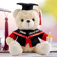 Personalized Graduation Bear Plush - Class Of 2024 Custom Text Gift With Cap, Gown & Diploma, 10 Inch Light Brown