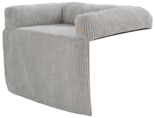 Velinda Hundebett Hundeschlafplatz Hundesofa Hundeliege Schutzmatte für Sofa Sofaschutz (Farbe: grau (Cord))