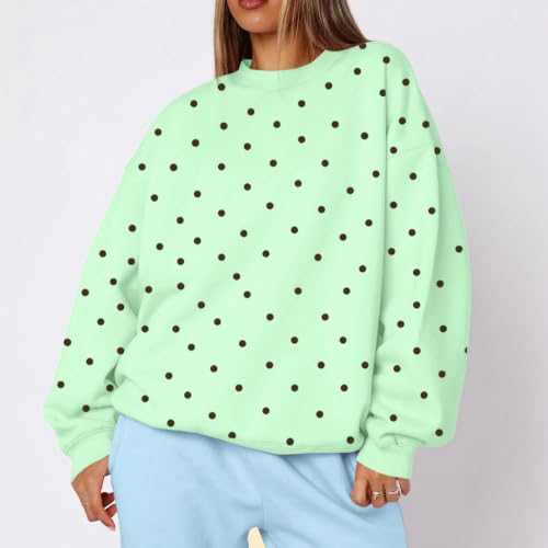 Polka Dot Sweatshirts for Women Fleece Oversized Comfortable Pullover - image 4