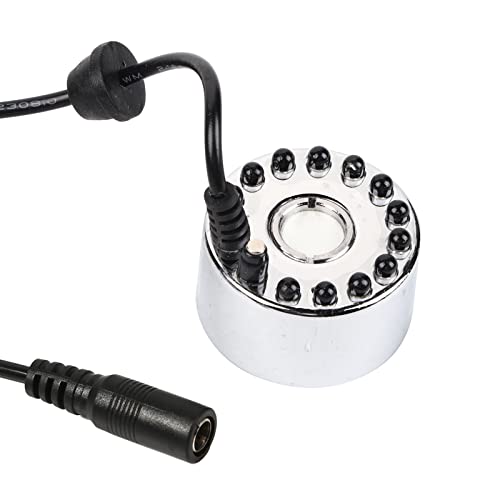 Akozon Nebel-Hersteller, Ultraschallnebel-Hersteller-Wasser-Brunnen-Teich-Zerstäuber-Luftbefeuchter 12 LED 24V Farbe ändert(Three-Color Gradient Atomizer)