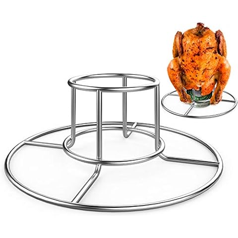 RUSFOL Beercan Chicken Rack, Stainless Steel Chicken Stand for Smoker and Grill Cover