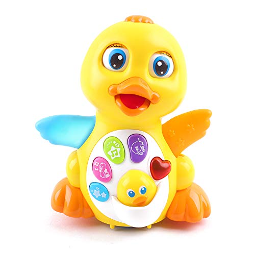 CoolToys Quacking Duck Interactive Walking Musical Baby Toy with Volume Control and Bump Sensors, Cute Educational Toy for Toddlers and Babies