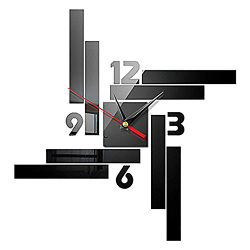 Horloge murale acrylique noir chic moulin à vent style européen