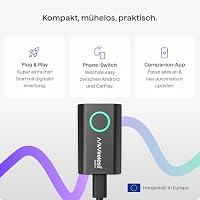 AAWireless Two+ Wireless Carplay Adapter & Android Auto Wireless Adapter 2-in-1 | Kabellose Verbindung via Bluetooth & WiFi | Für iPhone X+ & Android 11+ | Multifunktionsknopf – Ansicht 3