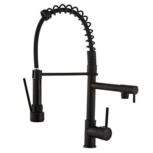 Water Kitchen Tap Home Faucet Pull-Out Sink Basin Black Two-Function