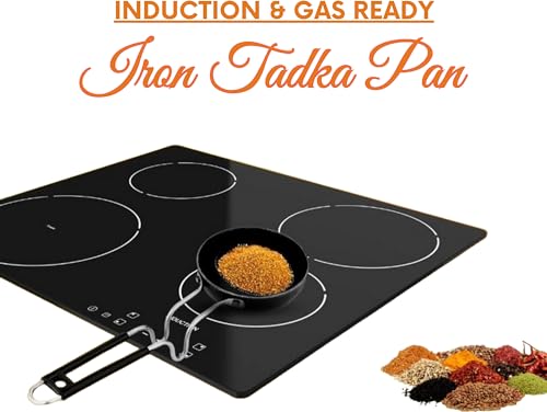 Image of Pre-Seasoned Cast Iron Tadka Pan (12 cm, 0.35L) | Heavy Duty Tempering Pan for Dal, Spices & Seasoning | Gas & Induction Compatible | 100% Toxin-Free
