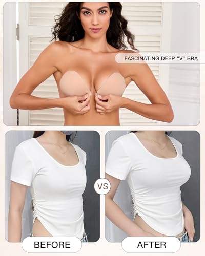 MITALOO Seamless Adhesive Bra Sticky Strapless Invisible Push up Bras Silicone Backless Nipple Cover for Women - Image 6