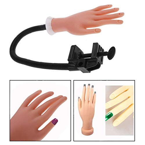 Xrten Nail Art Hand,Flexible Silikon Übungshand Maniküre Training Nageldesign Nail Art Hands