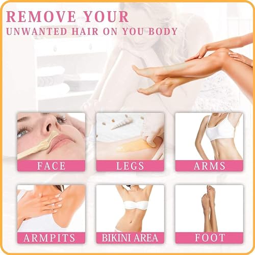 Image of Wax For Women Waxing Kit Combo Wax Hair Removal Wax White Chocolate Wax Liposoluble 800gm Wax Strip and Knfie Waxing Combo | Hair Removal Waxing Kit Women (Liposoluble Wax)