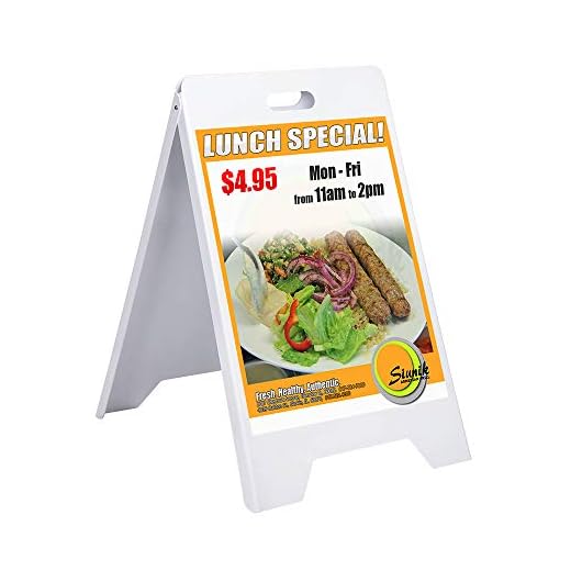 Yescom 19" x 32" Portable Foldable A-Frame Signboard Double Side Sandwich PVC Sign Board Stand Sidewalk