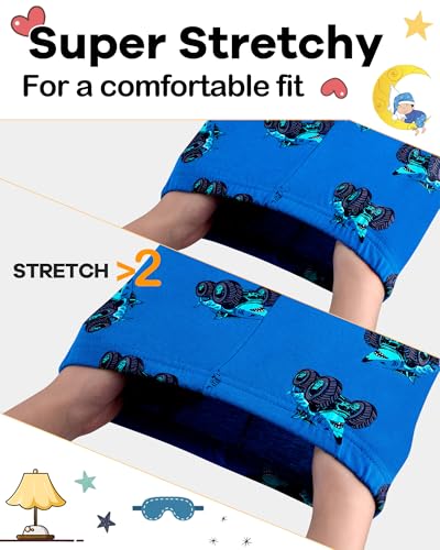 Image of DAUGHTER QUEEN Boys Pajamas 4 Pieces Long Set 100% Cotton Sleepwear Size 18 Months-12 Years
