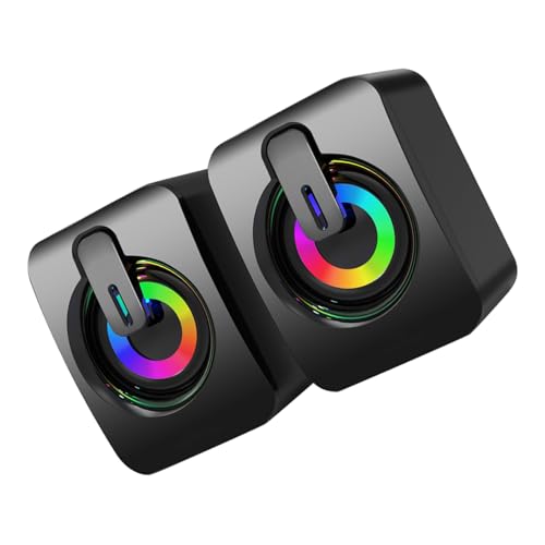 Altavoces para juegos con iluminación RGB para mejorar el audio de tu laptop