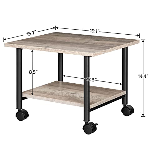 Hoobro Under Desk Printer Stand, 2-Tier Industrial Printer Cart With Shelf, Mobile Heavy Duty Storage Rack On Wheels For Home, Office, Grey And Black Bg02Ps01 #TOP6