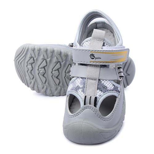 Image of Myau Ryan Girls' Sandals, Mesh Breathable Summer Sandal with Hook & Loop Strap