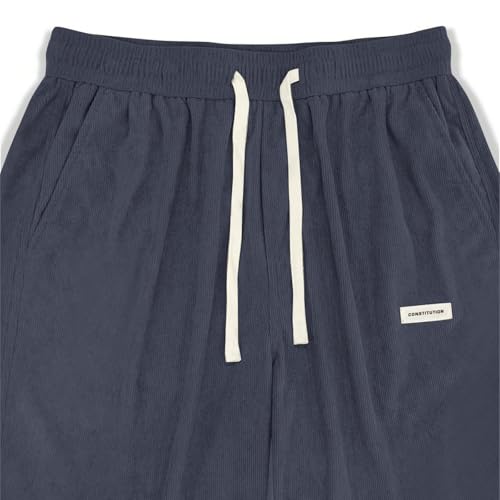 Pantalon de jogging baggy unisexe uni en velours côtelé - 5