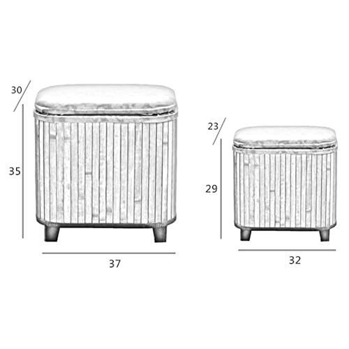 Tabouret de rangement en bambou kaki 32x23x29cm LUNEZY
