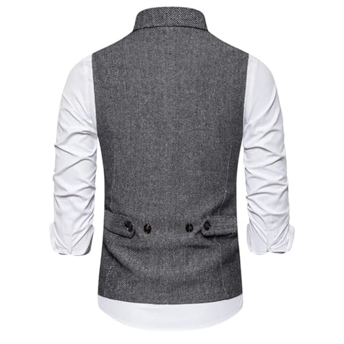 Men's Double Breasted Suit Vest Lapel Sleeveless Suit Vest Formal Business Wedding Top2