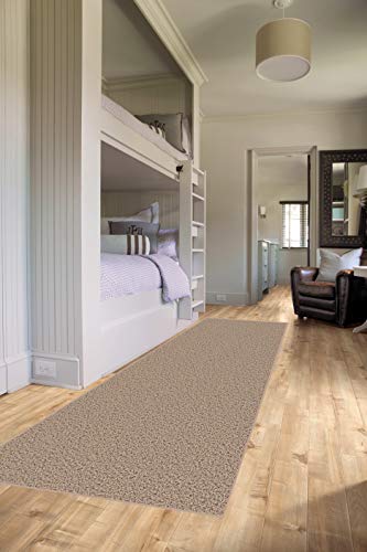 2.5’X9’ Beige Area Rug Runner. Frieze Plush Textured Carpet For Residential Or Commercial Use. Approximately 1/2" Thick With Binding. #TOP4