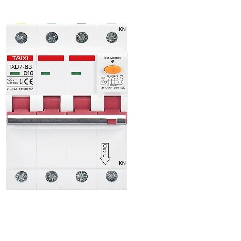 Interruttore Magnetotermico Interruttore differenziale con Protezione da sovracorrente 220 V 380 V RCBO 10 A 16 A 20 A 32 A 40 A 63 A 2P 3P 4P 30 mA Interruttori Automatici(4P 30MA,50A)