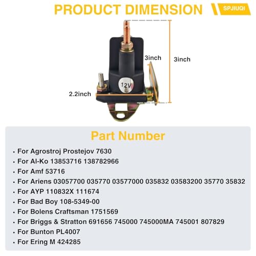 Solenoide de relé de 3 postes 12V 9251426A para tractor John Deere AM103290 3