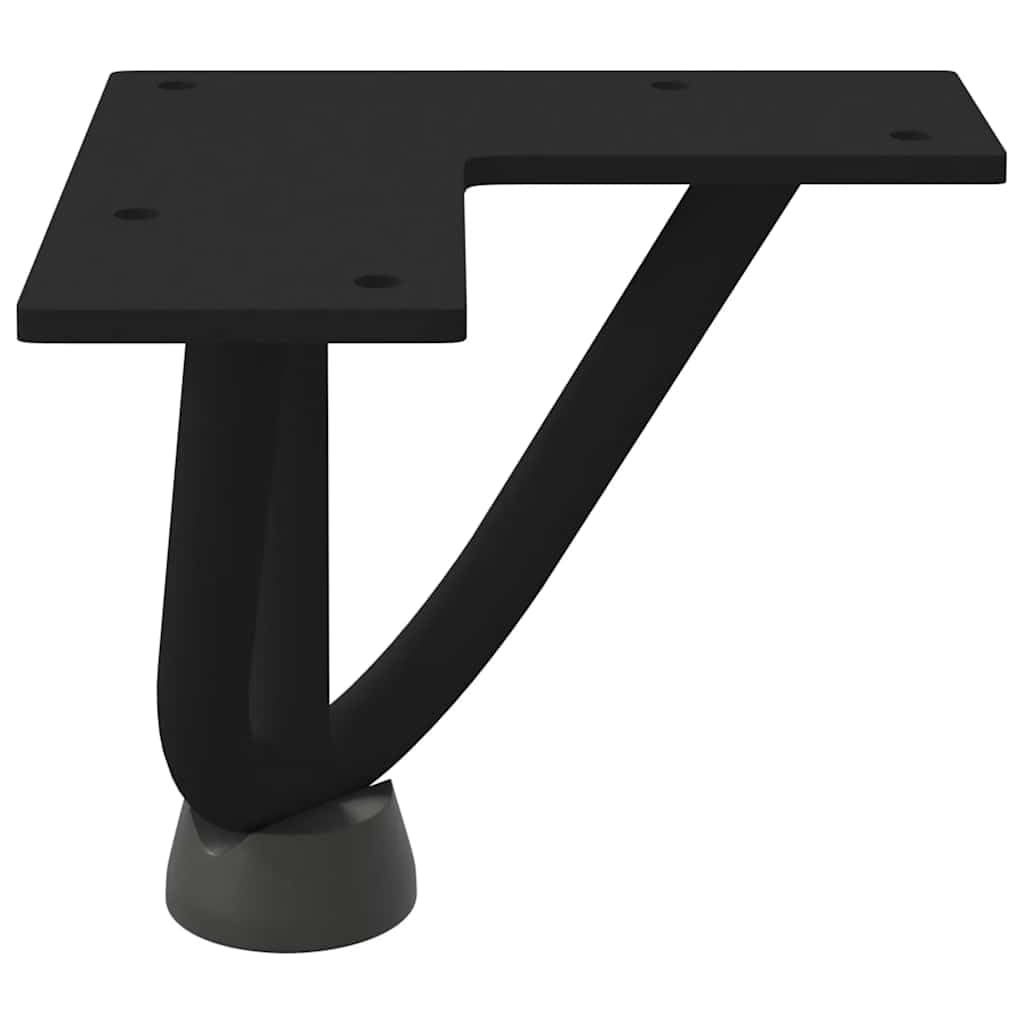 Nogi do włosów do stolika kawowego, zestaw 4 sztuk, czarne, 10 cm, masywna stal, regulowana, stabilna podstawa meblowa, design "zrób to sam", część zamienna