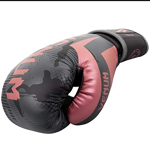 Venum Elite Boxing Gloves - Black/Pink Gold - 16 Oz #TOP3