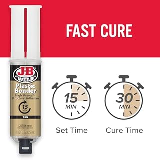 J-B Weld 50133 Plastic Bonder Structural Adhesive Syringe - Tan - 25 ml