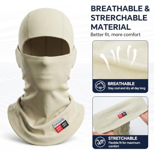 Image of Fullsheild FR Balaclava CAT2 7oz Flame-Retardant Cotton Face Mask, NFPA2112 | Arc Rated Covering Hood for Welding, Protective Helmet Liner for Men Women, UV Face Mask Windproof, Lightweight & Breathable