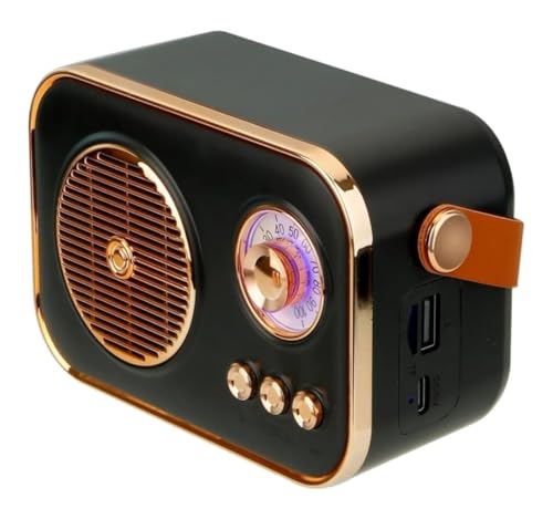 Image of INVICTO MZ209 Vintage Bluetooth Wireless Speaker | 10W RMS Loud Sound | Retro Design with Type-C Charging, 8H Battery Backup, USB & AUX Input, Portable Home & Outdoor Speaker