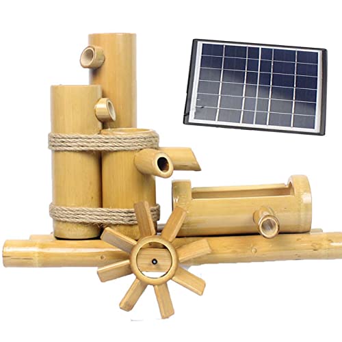 Fontaines solaires pour jardin et bain d'oiseaux en bambou zen