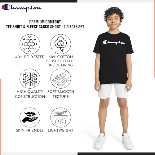 Image of Champion Boys 2 Piece Short Sleeve Shirt and Mesh Shorts Sets