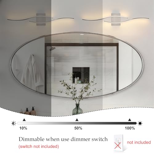 Image of KARTOOSH Hardwired Brushed Nickel Vanity Lights for Bathroom