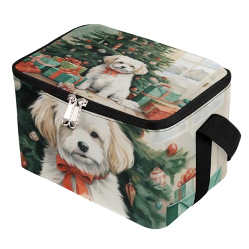 GzLeyigou Lunch Bags for Women Men 9 Cans,Xmas Gift Dog Hot & Cold Food Delivery Bag Insulated Grocery Bag Insulated Lunch Box Cooler Bag for Office Work Picnic Beach