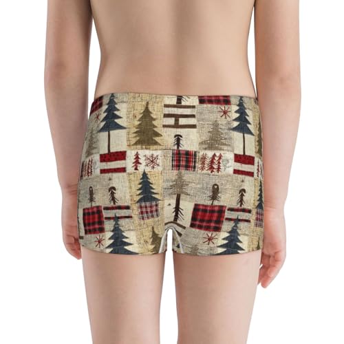Boys' Cotton Boxer Brief Soft Underwear-Rustic Plaid Forest Lodge3