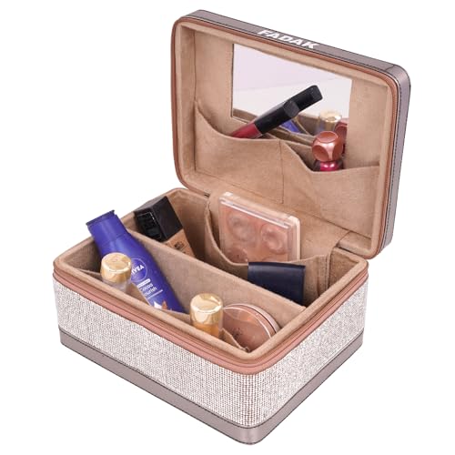 Image of FADAK Cosmetic Makeup for Beauty Case Wedding Makeup Brushes Pouch Tikli Organizer Travel Large Vanity Mirror Box Storage Bag Jewelry Bridal Box (Multi Colour)