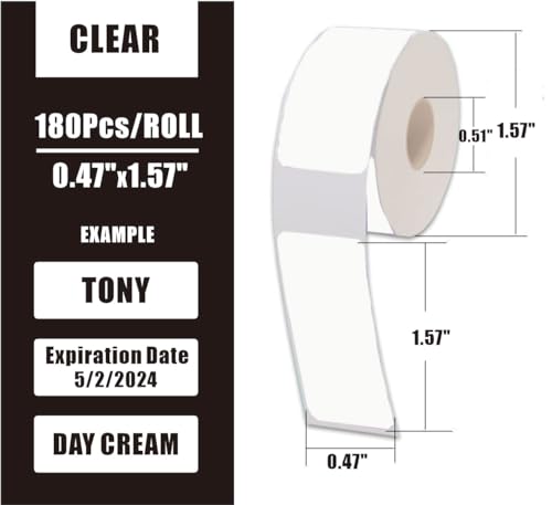 Image of 12x40mm Thermal Label Tape Clear for Phomemo D30 Label Tapes 3 Rolls