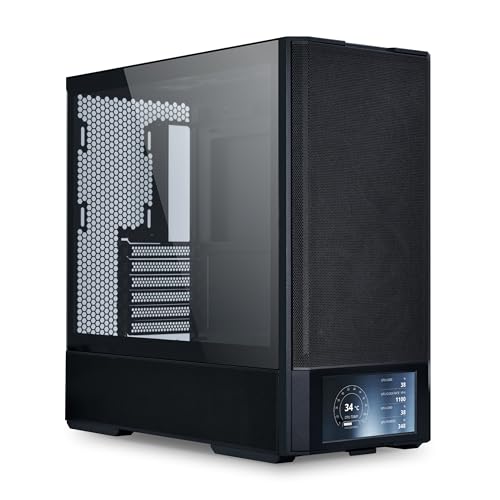 Image of Lian Li LANCOOL 207 Digital ATX Computer Case w /Integrated LCD Screen, Mesh-Centric Panels Mid-Tower PC Case w / 2 x 140x40x30mm PWM Fans, 2 x 140mm Fans Pre-Installed, Side or Rear-Mount PSU