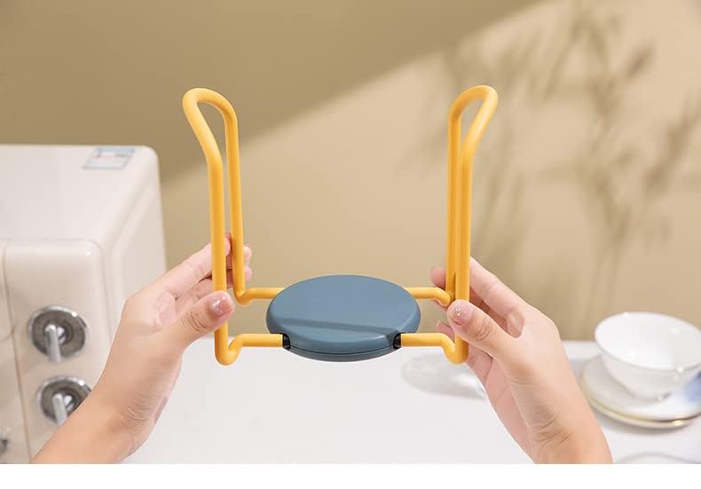 Image of Floor Mount Bowl Drain Rack Organizer, Plastic Tiered Non-Slip Dish Drying Rack, Bowl & Plate Holder, Kitchen Storage Display Stand, Yellow (9.6 x 11.6 x 15.2 cm)