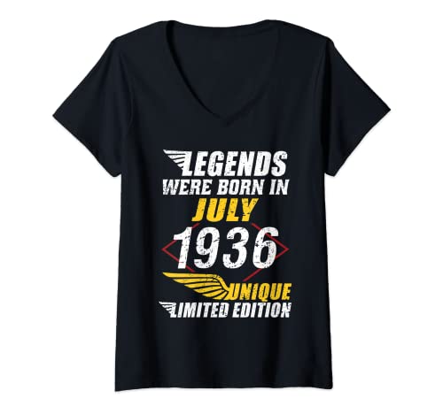 Mujer Cumpleaños Julio 1936 Edición Limitada Regalo Legend July Camiseta Cuello V