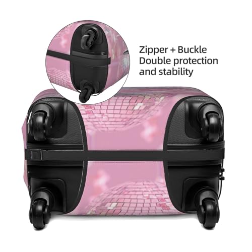 Pink Disco Balls Aesthetic Elastic Travel Luggage Covers Dustproof Scratch-Resistant Suitcase Protector Fit 22-24 Inch2