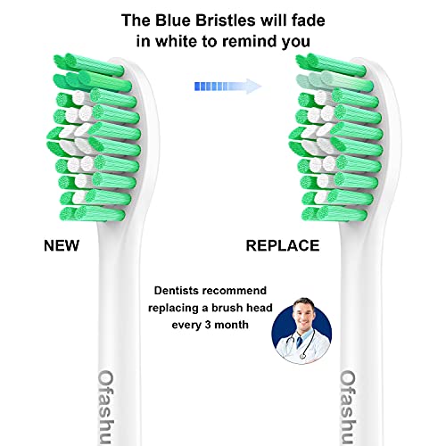 Image of Replacement Heads for Philips Sonicare E-Series - Ofashu Brush Head Compatible with Essence Xtreme Elite Advance 7022 5610 White, 6 Packs Screw-on Electric Toothbrush