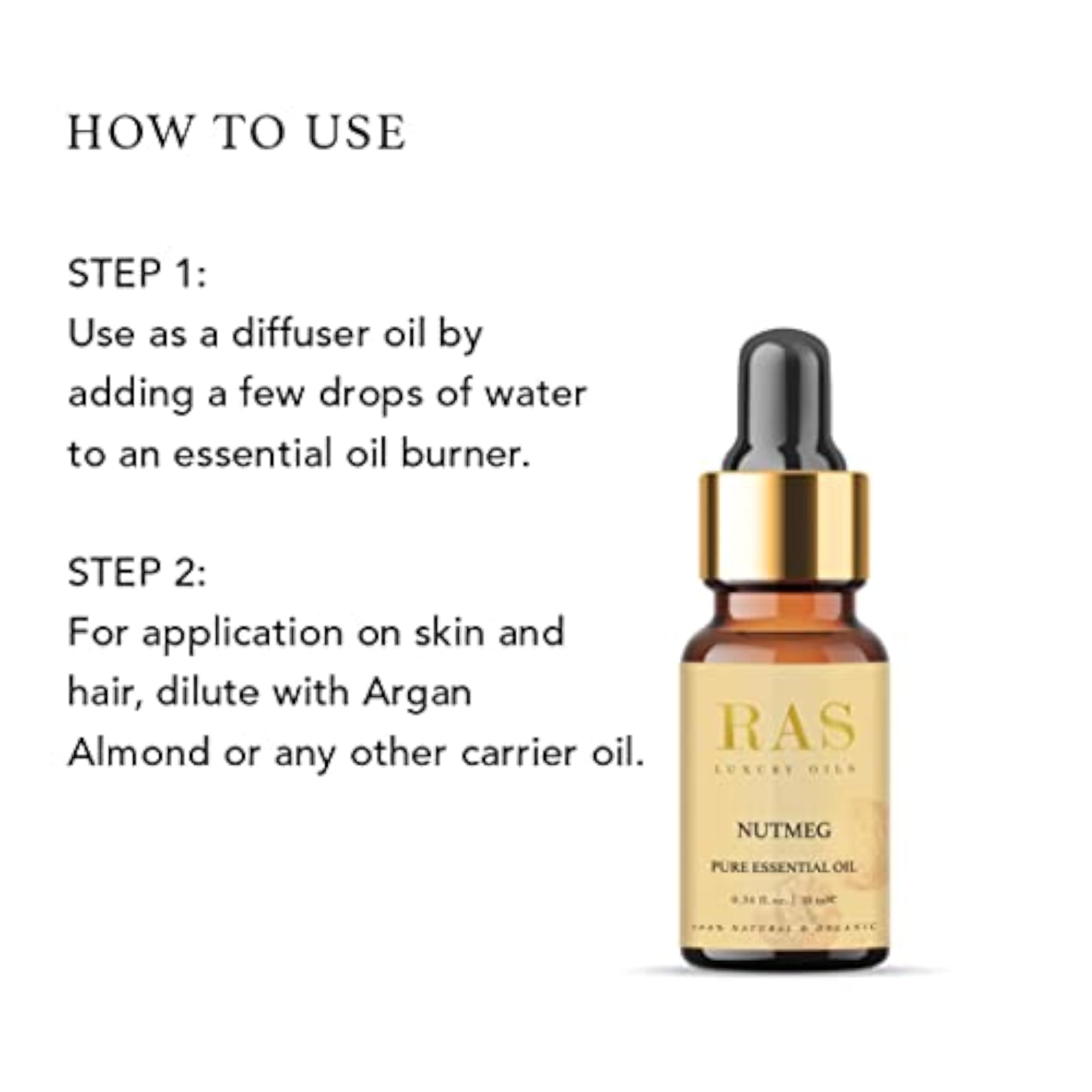 RAS Luxury Oils Pure Essential Oil Organic Therapeutic Grade