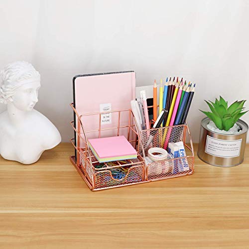 Schreibtischorganizer von Morigem, Büro Organizer in Roségold