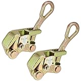 SINJEUN 2 Pack 0.5 T Cable Puller, Cable Grip Wire Rope Jaw Puller with Swing Latch, Steel Cable Puller Tool for 1/32-3/8 Inch Wire Rope, Maximum Load 1102 Lbs