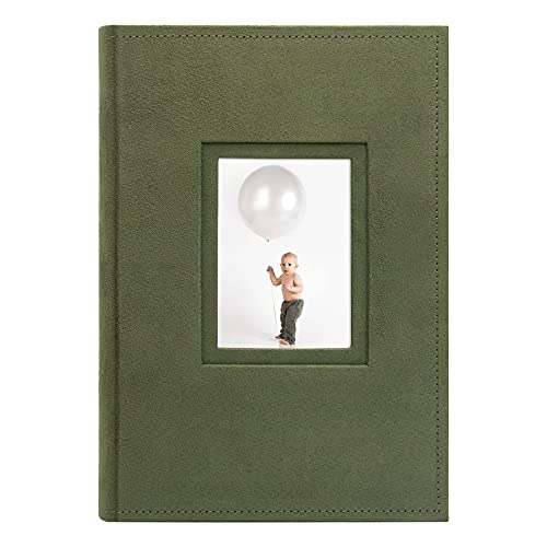 Golden State Art, Photo Album Hold 300 4X6 Horizontal Pictures With Memo For Christmas, Weddings, Holidays, Engagements, Vacations, Family ( 3 Per Page,Suede Cover,Color Green) #TOP17